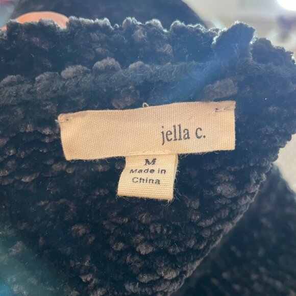 Honey Women's Black Fuzzy Sweater with Side Ties-Sz M - Picture 3 of 3